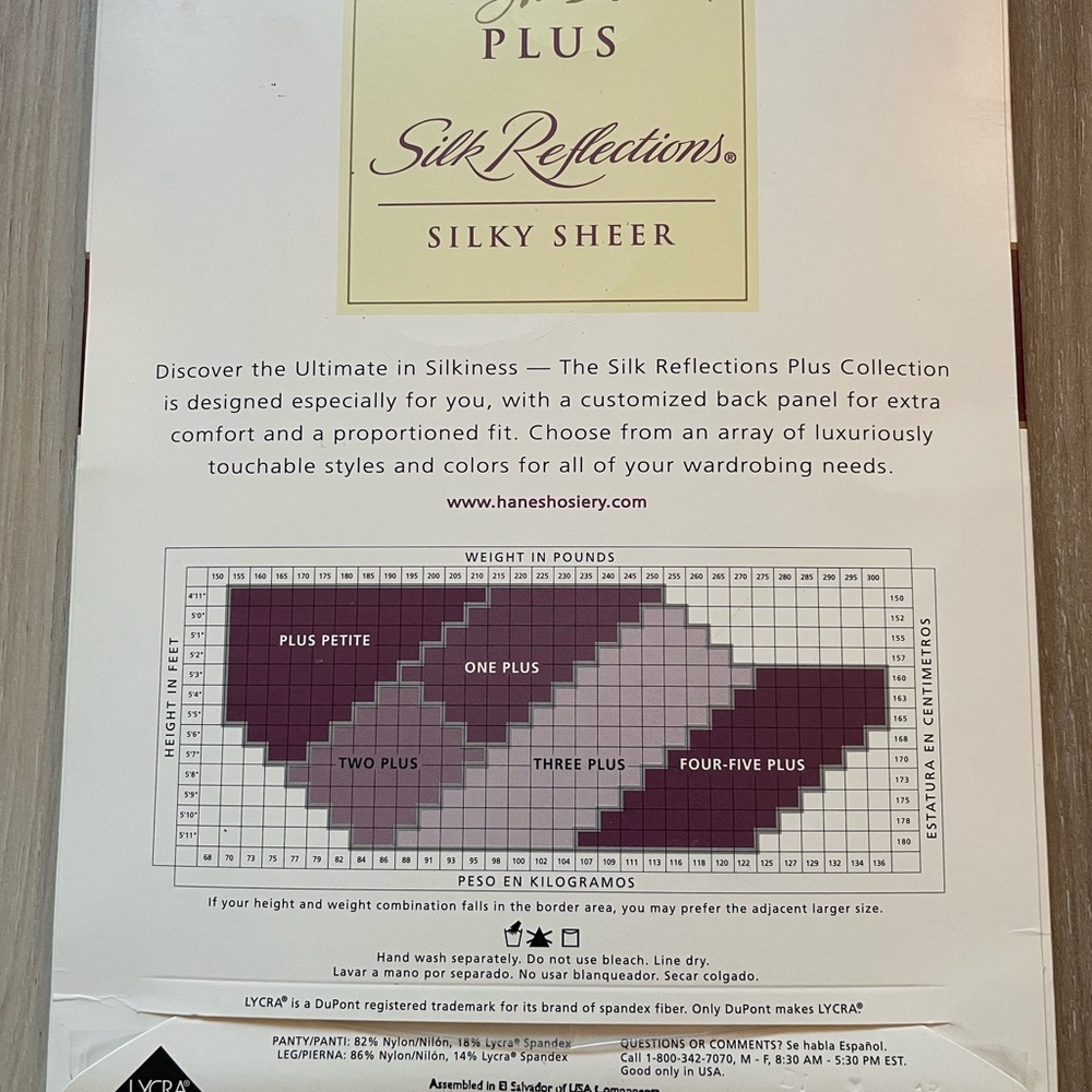 Vintage Hanes Plus Silky Sheer Pantyhose - Pearl - Picture 4 of 5
